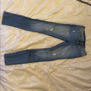 Blue ripped hollister jeans